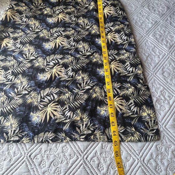 Briggs Sleeveless Linen Blend Tropical Maxi Dress Pockets on the side Size Small - Picture 6 of 7